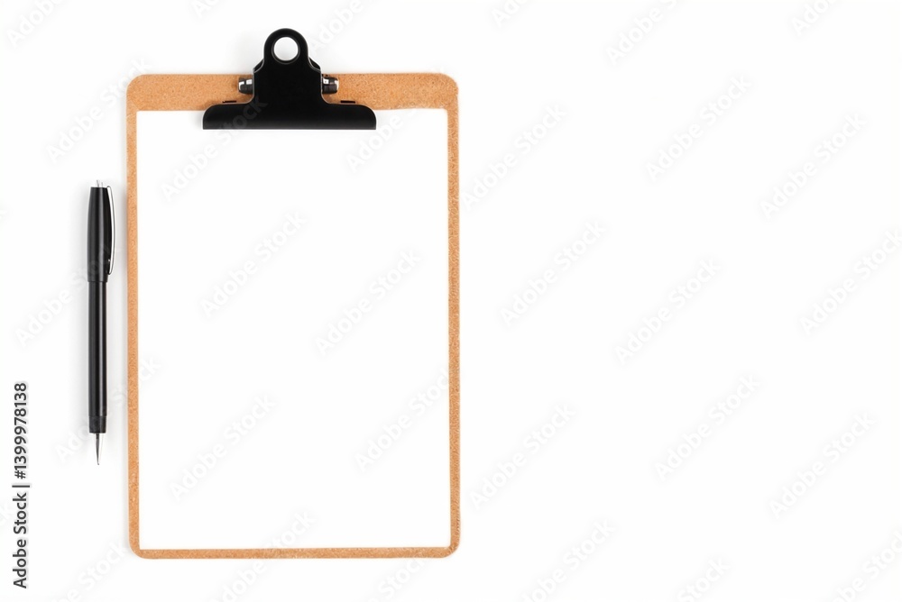 Writing Gear: Blank Paper, Wood Panel, and a Black Pen Writing Gear: Blank Paper, Wood Panel, and a Black Pen