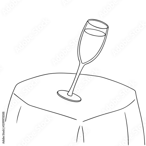 Champagne Glass Filled with Sparkling Wine for Celebration and Toasting