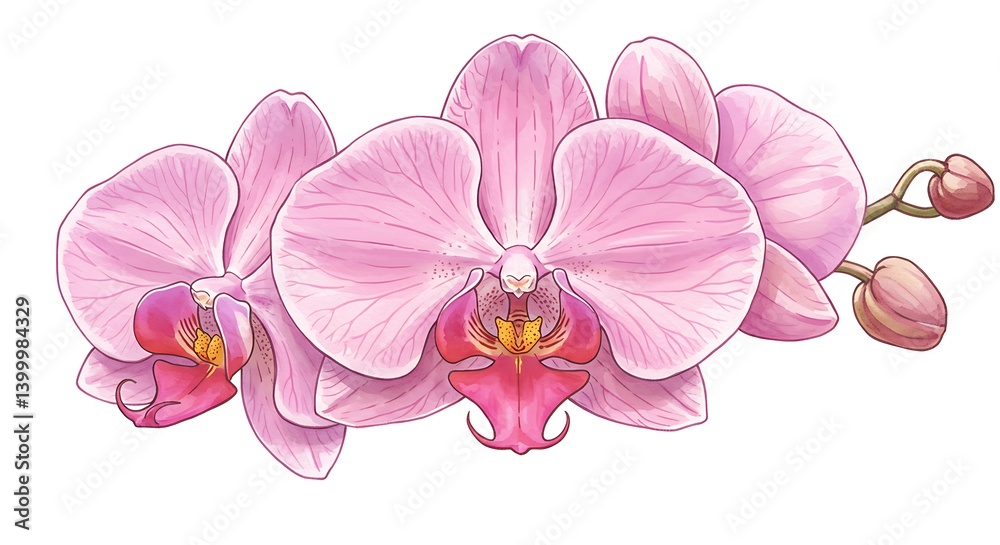 Fototapeta premium Orchid's Embrace AI Generated