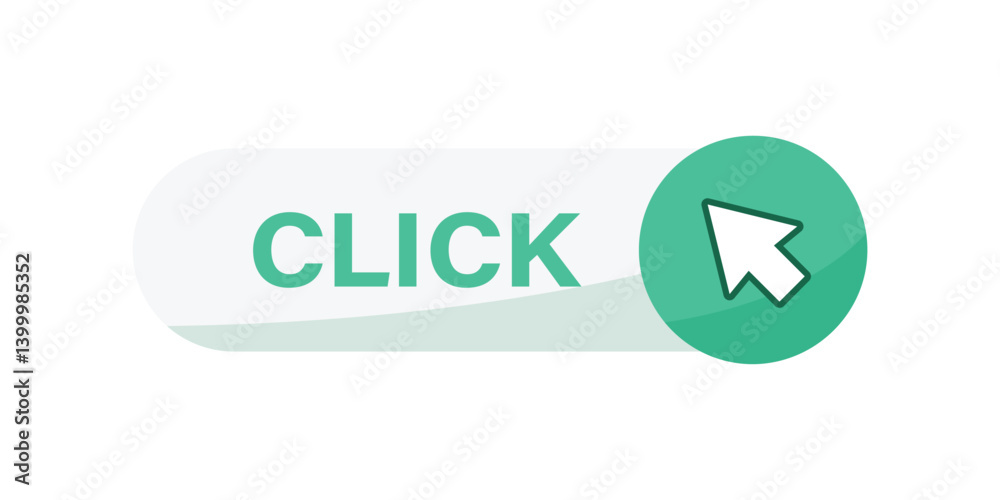 Click here banner icon in flat style. Ecommerce vector illustration on isolated background. Shopping button sign business concept. Click here banner icon in flat style. Ecommerce vector illustration on isolated background. Shopping button sign business concept.