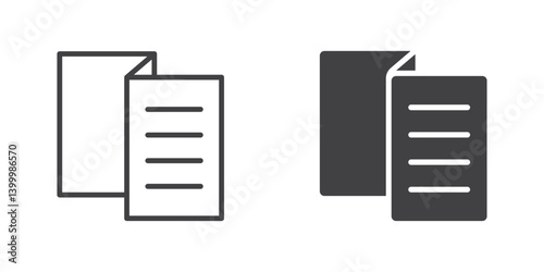 Brochure flyer stroke line icon in flat style. Booklet vector illustration on isolated background. Poster sign business concept.