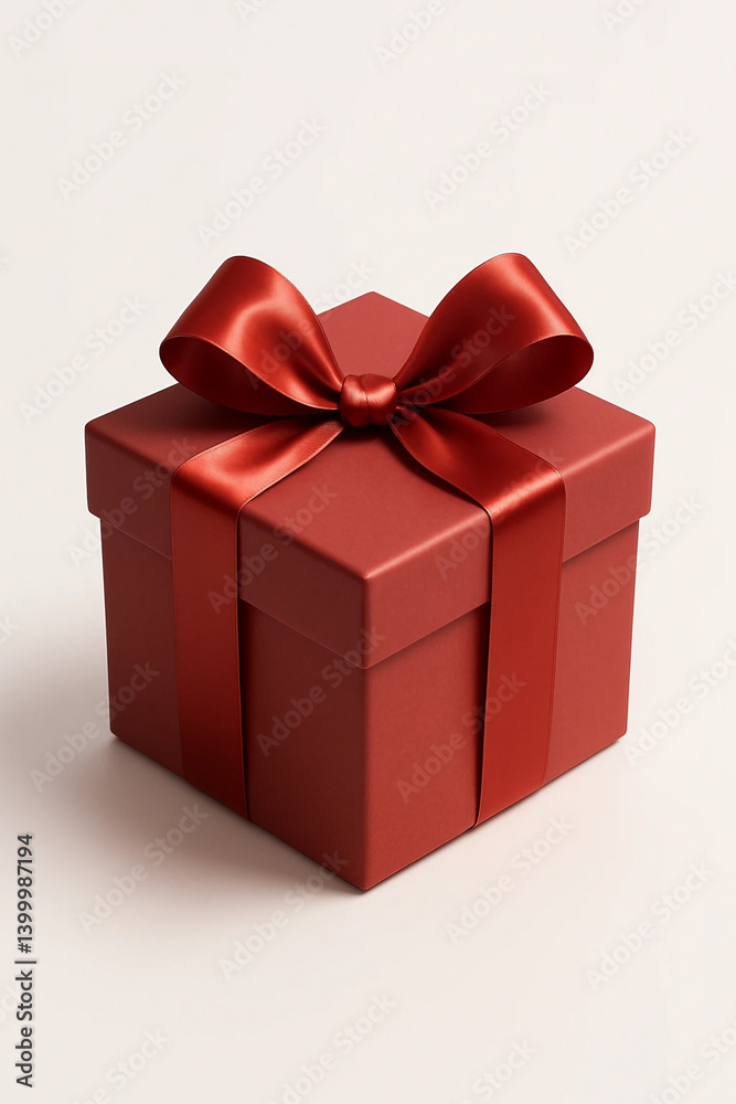 Obraz premium red gift box with ribbon