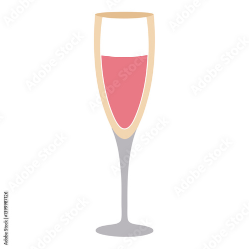 Champagne Glass with Pink Drink Inside for Elegant and Festive Occasions