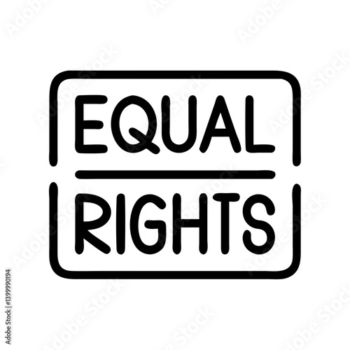 Equal rights symbol for social justice and human rights equality with a modern design vector