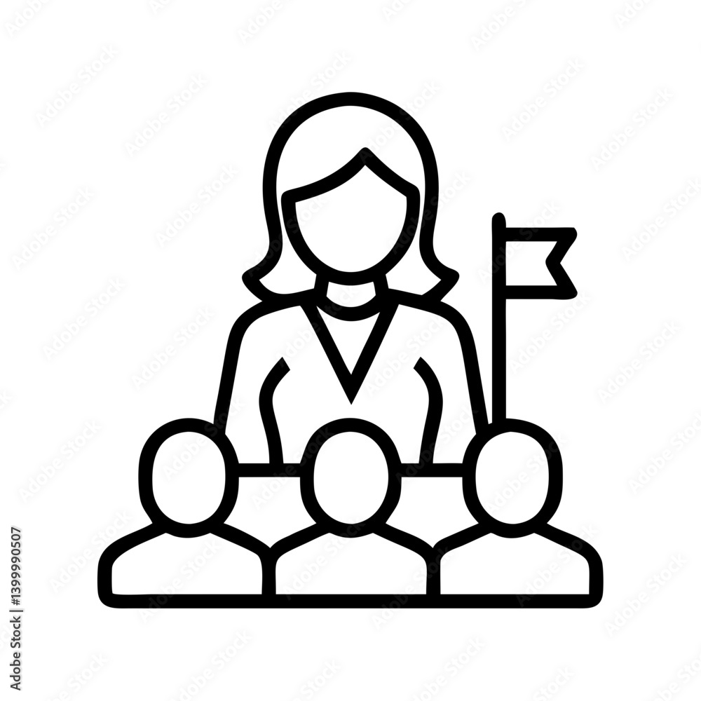 Leadership training icon vector, business leader, team management, coaching and mentoring, success 90 Leadership training icon vector, business leader, team management, coaching and mentoring, success 90