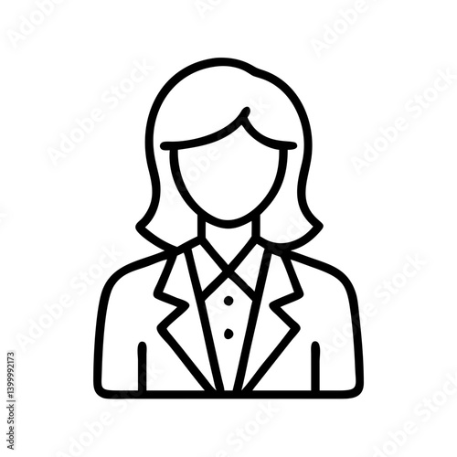 Business woman avatar vector illustration professional female in suit outline icon design 90 chars