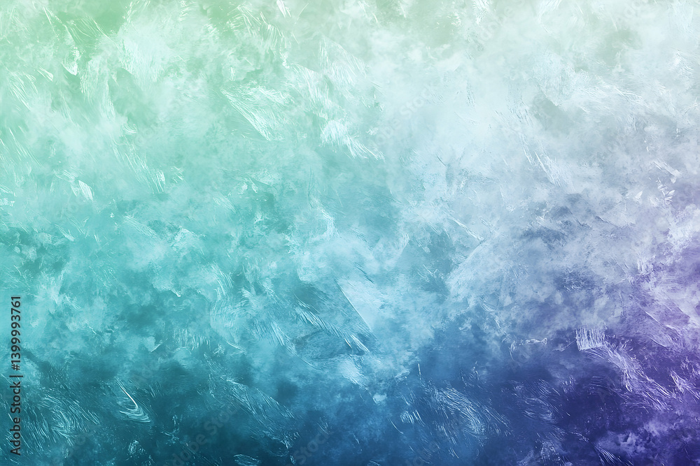 Obraz premium A textured, painted surface with a gradient of cool pastel blues and greens.