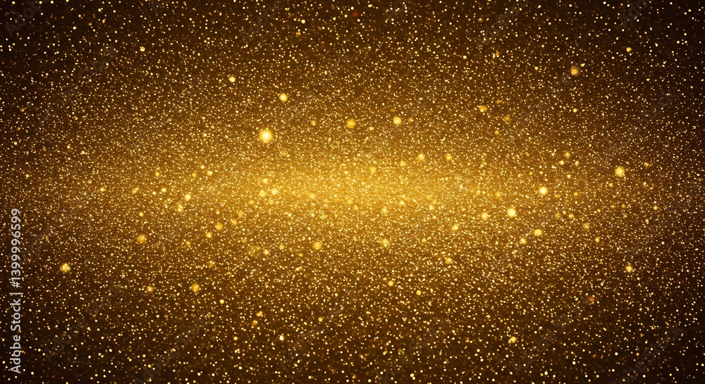 Obraz premium Golden Stardust Sea AI Generated