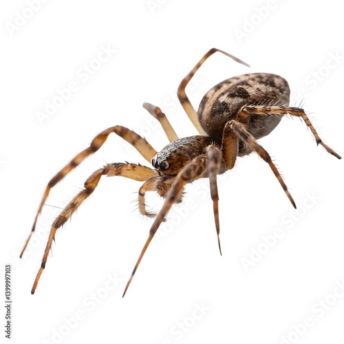 Spider Running Rapidly with Slightly Blurred Legs, Capturing Intense Speed and Dynamic Motion from a Frontal Perspective in Sharp Detail