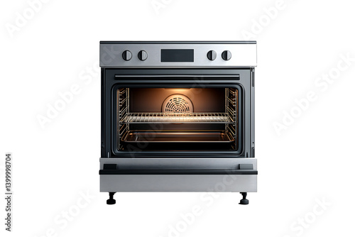  freestanding electric oven on a white background, front view

