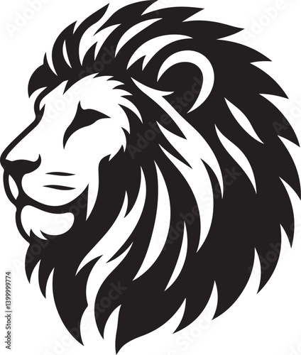 A silhouette lion face