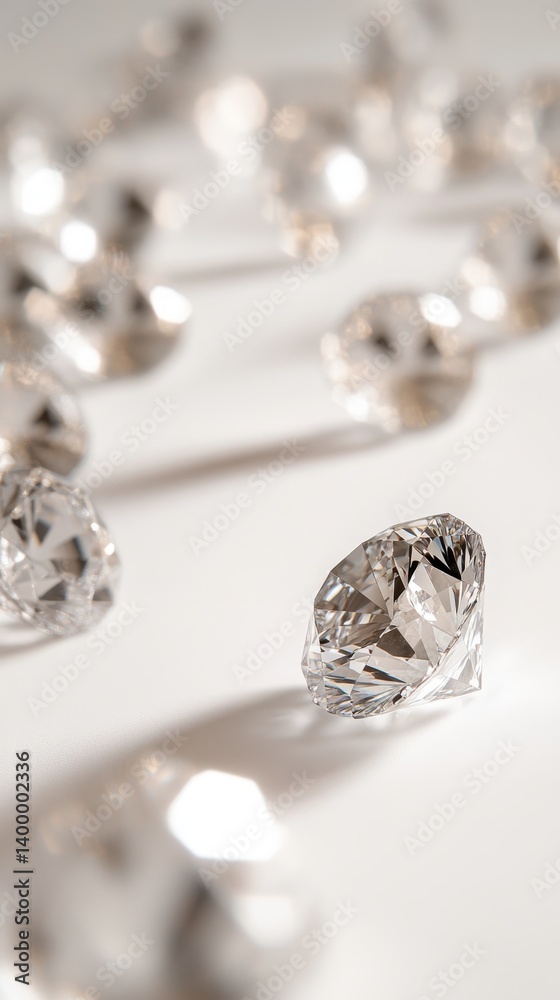 Clear diamonds on white Clear diamonds on white
