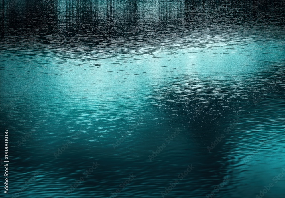 Mesmerizing Aqua Reflections on Still Water Surface with Ethereal Glow Mesmerizing Aqua Reflections on Still Water Surface with Ethereal Glow