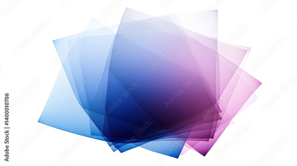 Abstract geometric design of overlapping translucent squares in shades of blue and purple. Abstract geometric design of overlapping translucent squares in shades of blue and purple.