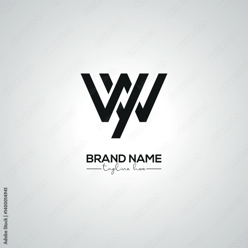 Obraz premium Creative WY YW Lettermark Logo Design for Corporate Branding.