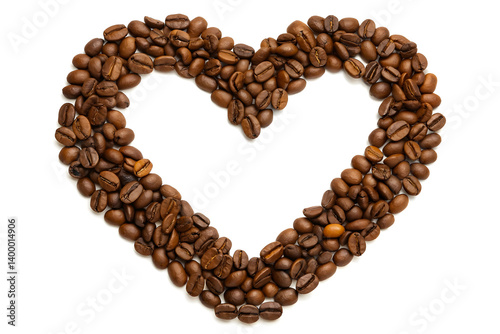 Heart Shape Made from Roasted Coffee Beans for Coffee Lovers