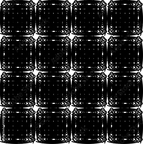 black and white diamond star abstract step of rectangular block repeat pattern, replete image, design for fabric printing, patter print, square