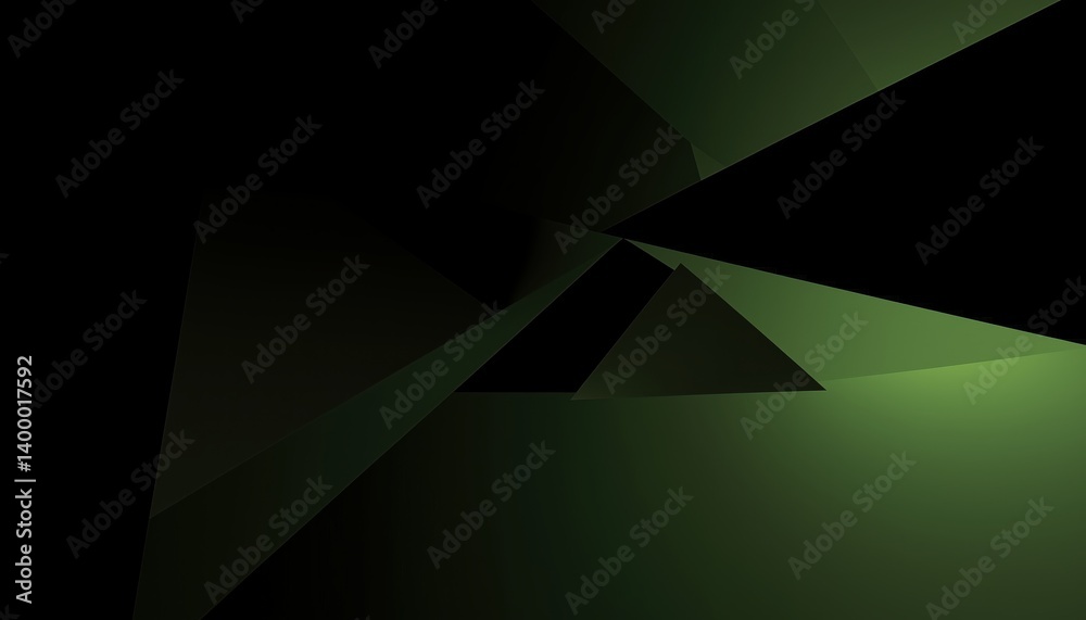 Abstract Green Triangles Intersecting in a Dark Space with Geometric Depth and Intrigue