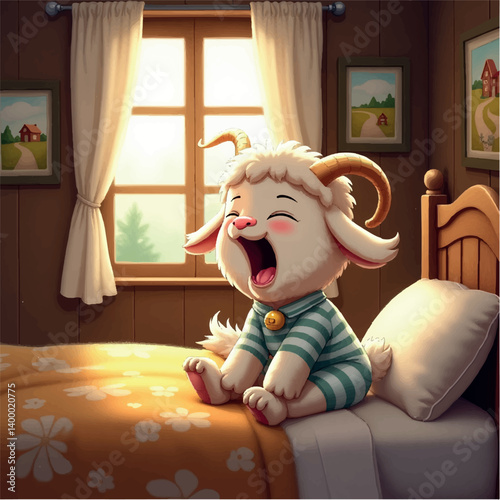 goat wakeup morning