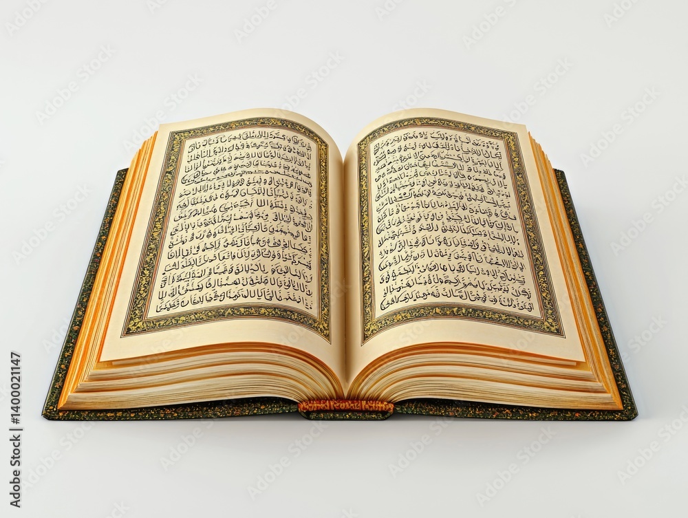 Obraz premium Open Holy Book, Arabic script