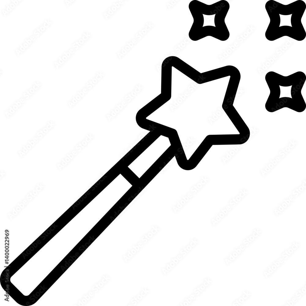Magicians Wand Icon Magicians Wand Icon