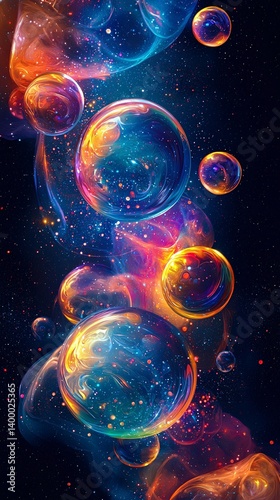 Wallpaper Mural Dream universe bubbles float Torontodigital.ca