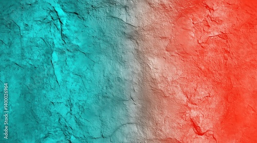 Dynamic Turquoise and Coral Wall Texture with Subtle Shadows Evoking Modern Artistic Vibes