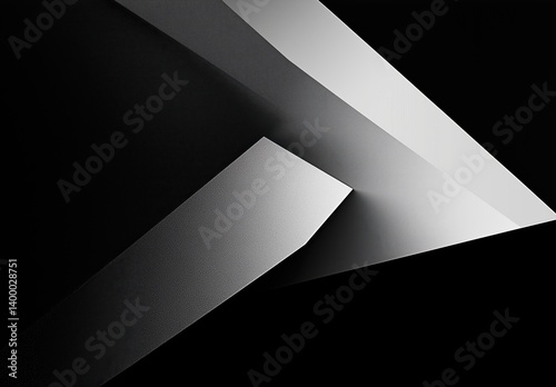 Dynamic Abstract Shapes Intersecting Against a Dark Background with Strong Contrast and Modern Aesthetic