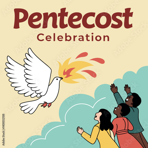 Religious Pentecost Background, Holy Spirit, Pentecost Sunday, and Pentecost Celebration.