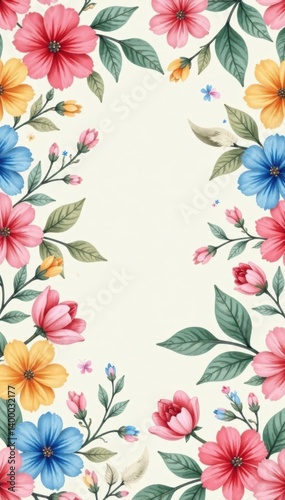 Soft pastel pink, blue, and yellow floral seamless pattern , subtle, textile