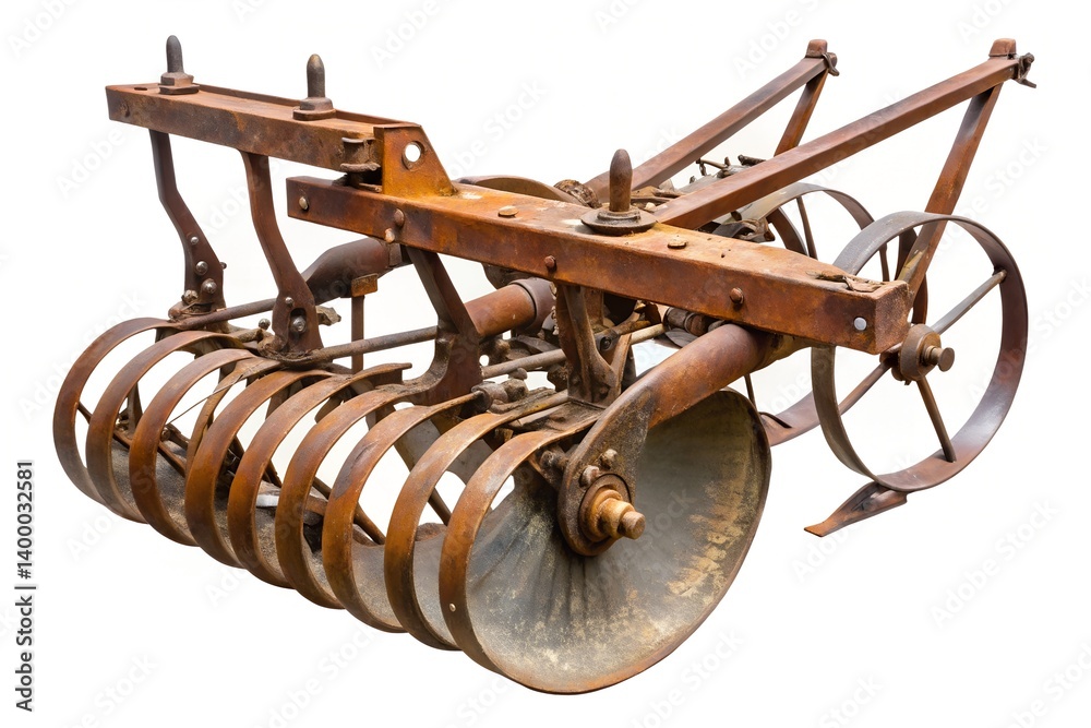 Rusty Vintage Plow – Antique Farming Tool Close-Up