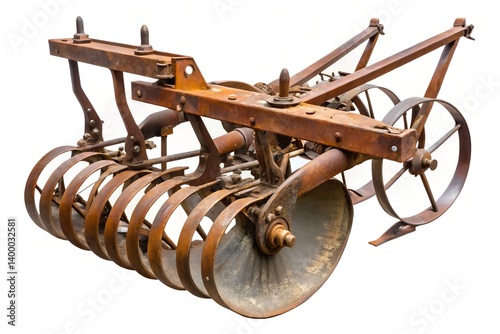 Obraz na płótnie Rusty Vintage Plow – Antique Farming Tool Close-Up w salonie