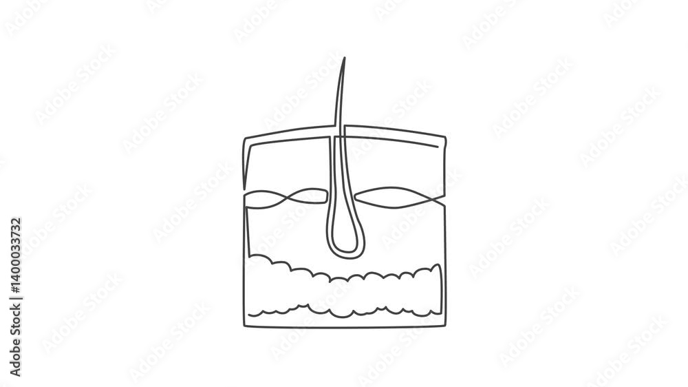 Integumentary Icon Animated outline icon. Healthcare body part collection. Skin ...