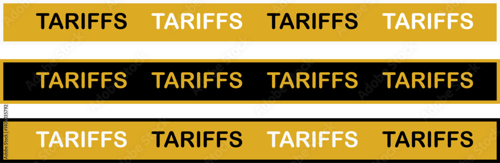Obraz premium Tariffs: A series of panels displaying the word 
