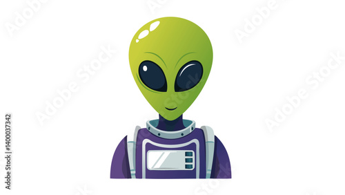 Cartoon Alien in Space Suit – Minimal Vector Design 1