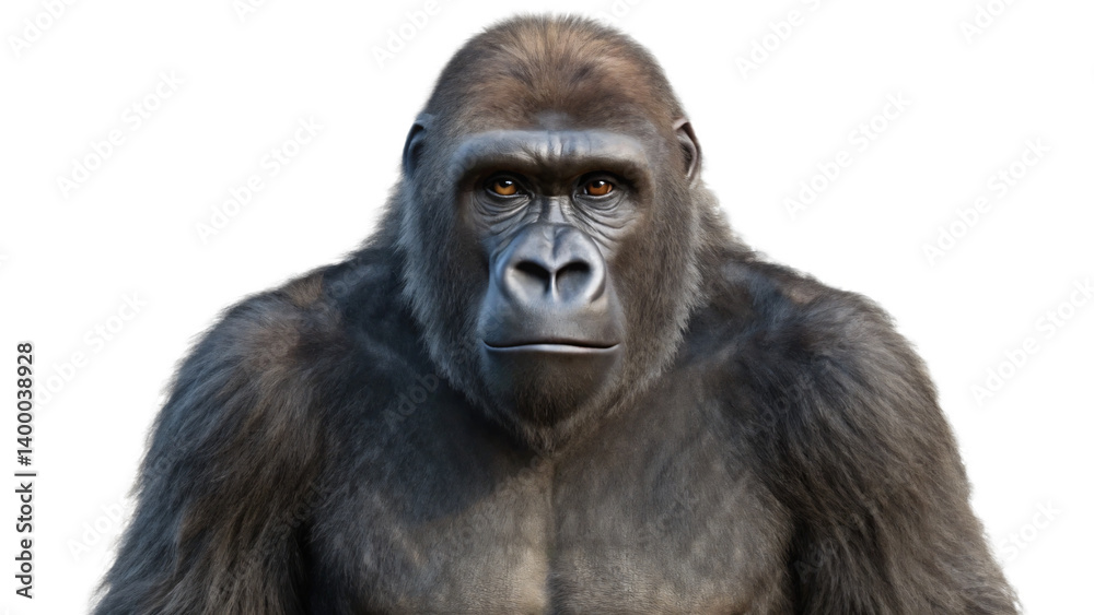 Powerful Western Lowland Gorilla Portrait Close up Intense Gaze Primate Wildlife