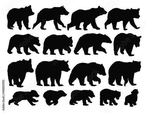 The big set silhouettes of big bears.