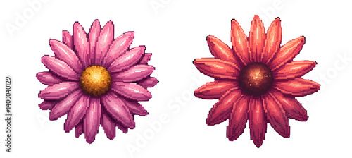 Obraz na płótnie Decorative flower clipart artwork nature colorful floral design digital art bright environment,isolated,transparent background,cut out w salonie