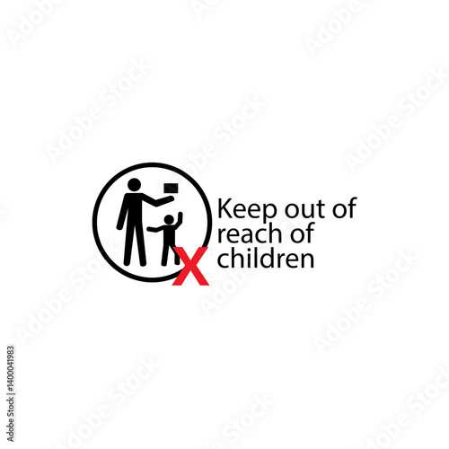 keep out of reach from children vector