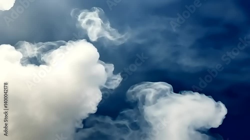 Swirling clouds create a dramatic sky backdrop, evoking a sense of mystery and movement