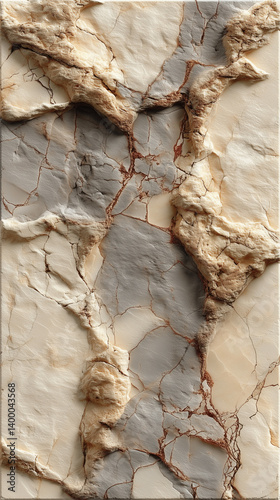 Vertical Seamless Marble Texture in Light Beige and Cream Tones