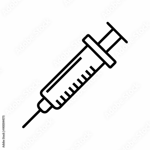 Syringe Outline Icon Injection Medical Line Vector