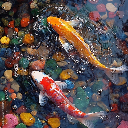 Koi Fish Pond Top View