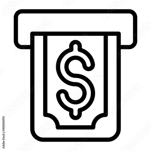 Withdrawal Vector Line Icon Design
