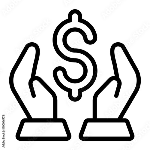 Mutual Fund Vector Line Icon Design