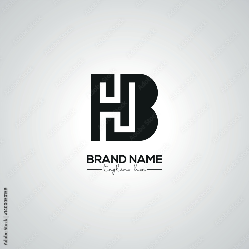 Creative Modern HB BH Lettermark Logo Design for Corporate Branding.