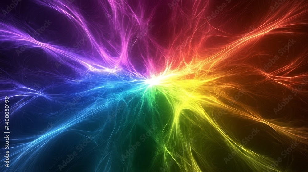 Obraz premium Abstract Rainbow Energy Burst