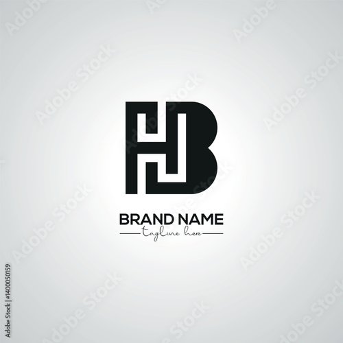 Obraz na płótnie Creative Modern HB BH Lettermark Logo Design for Corporate Branding. w salonie