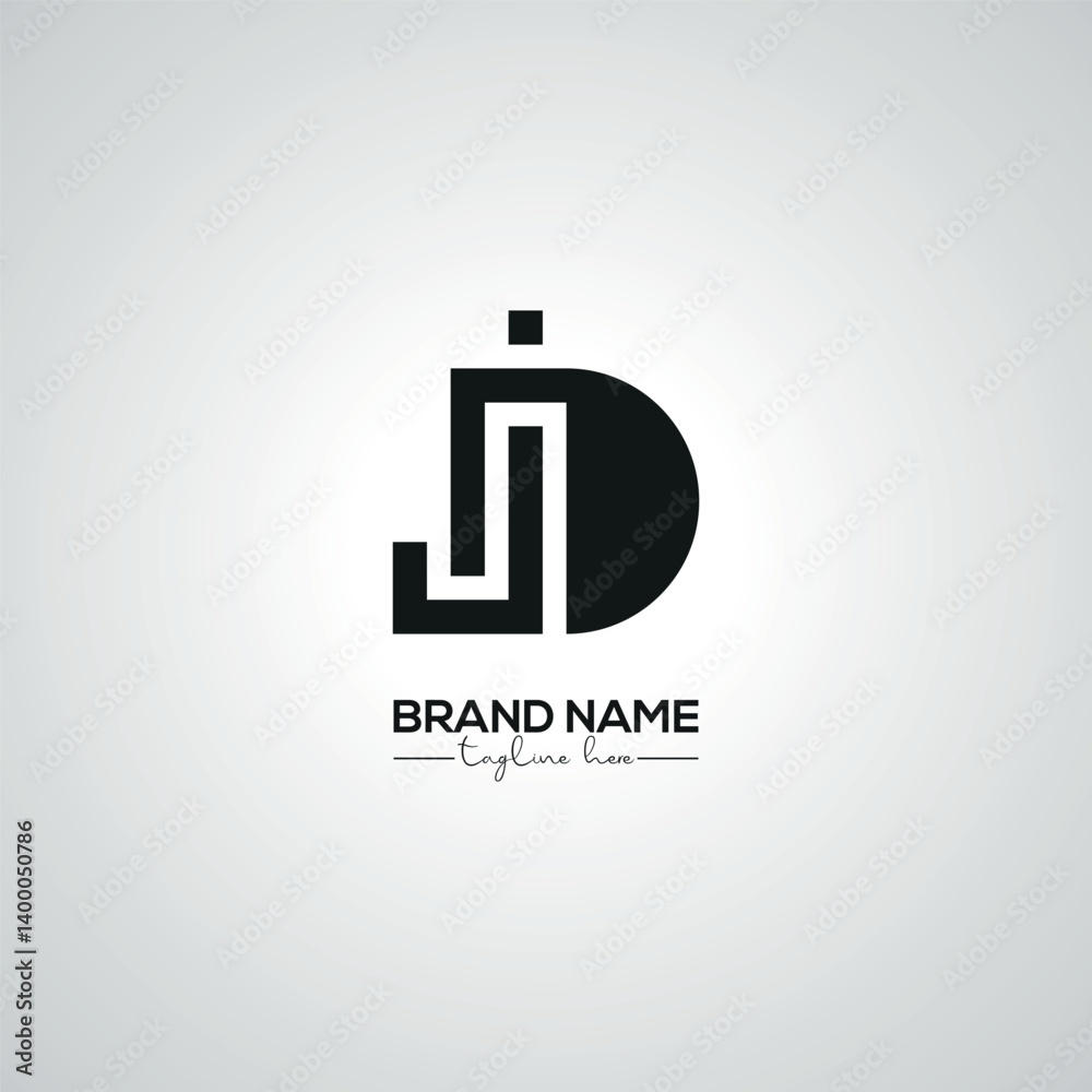 Creative Modern JD DJ Lettermark Logo Design for Corporate Branding.