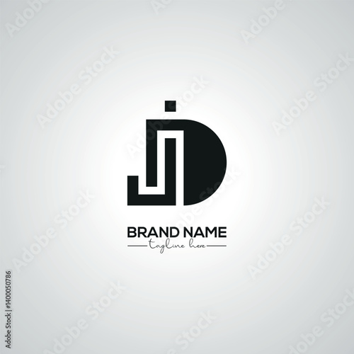 Obraz na płótnie Creative Modern JD DJ Lettermark Logo Design for Corporate Branding. w salonie
